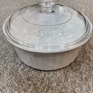 Corningware French White Casserole Dish 1.6 Liter With Lid, No Original Box